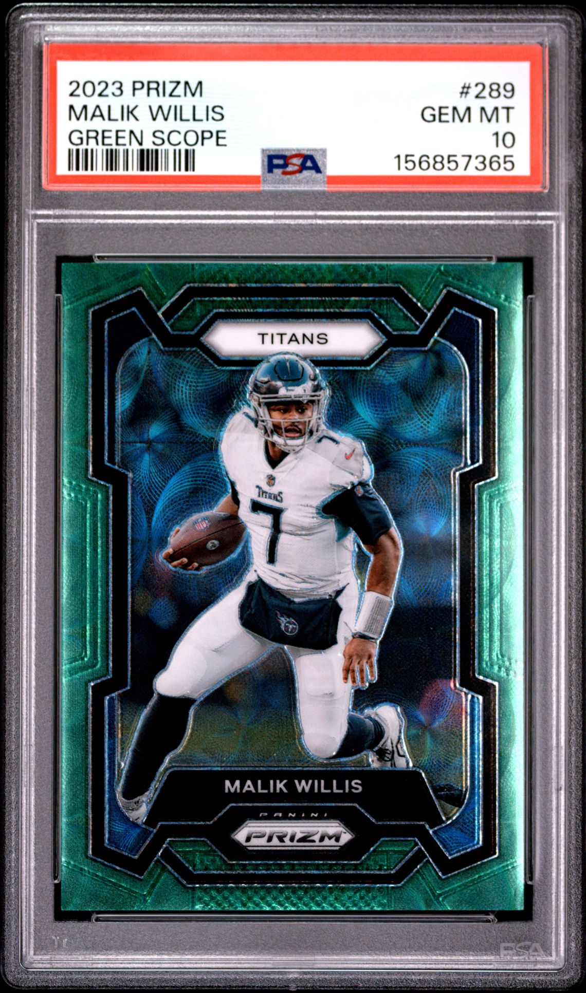 2023 Panini Prizm Malik Willis #289 (Green Scope) Gem Mt 10 front