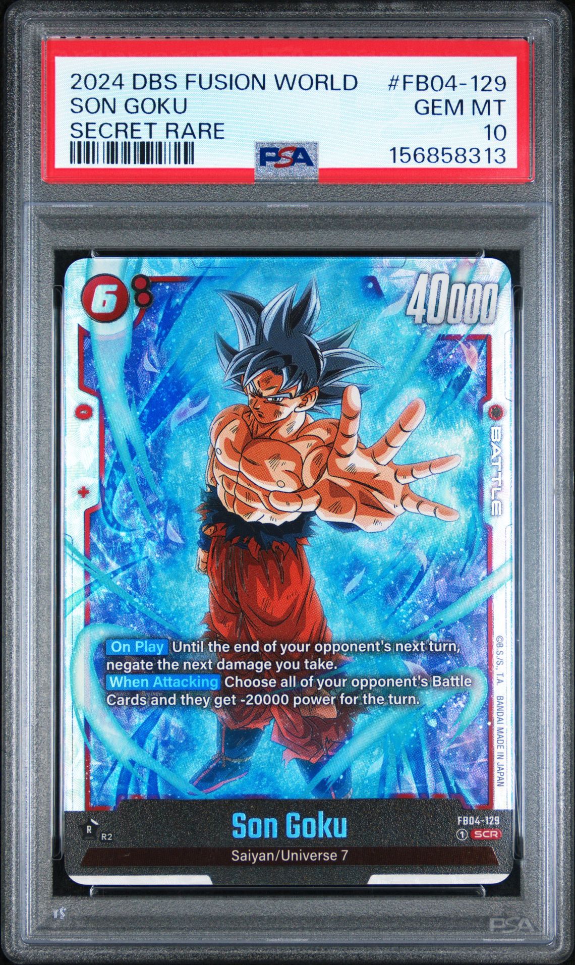 2024 Dragon Ball Super Card Game Fusion World Ultra Limit Son Goku #Fb04-129 (Secret Rare) Gem Mt 10 front