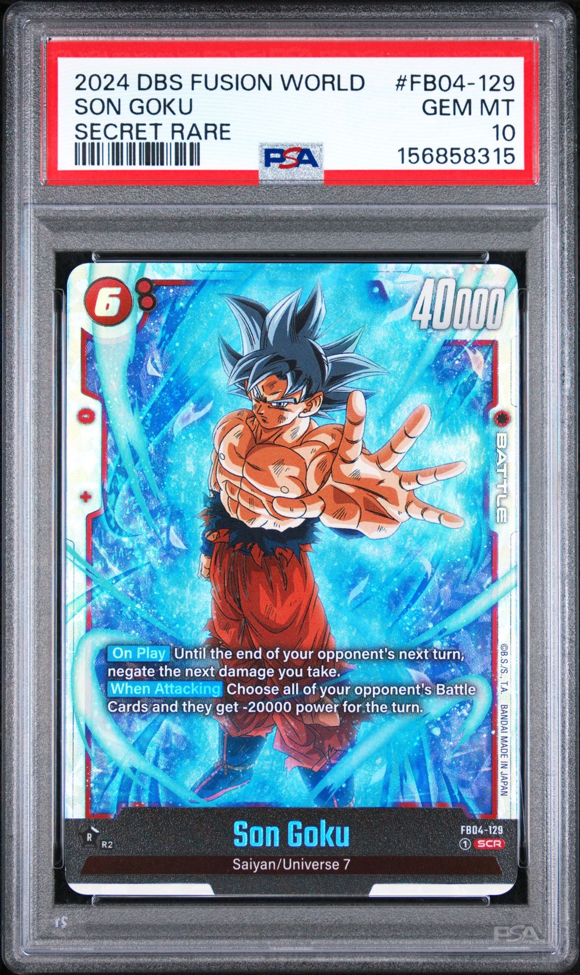 2024 Dragon Ball Super Card Game Fusion World Ultra Limit Son Goku #Fb04-129 (Secret Rare) Gem Mt 10 front