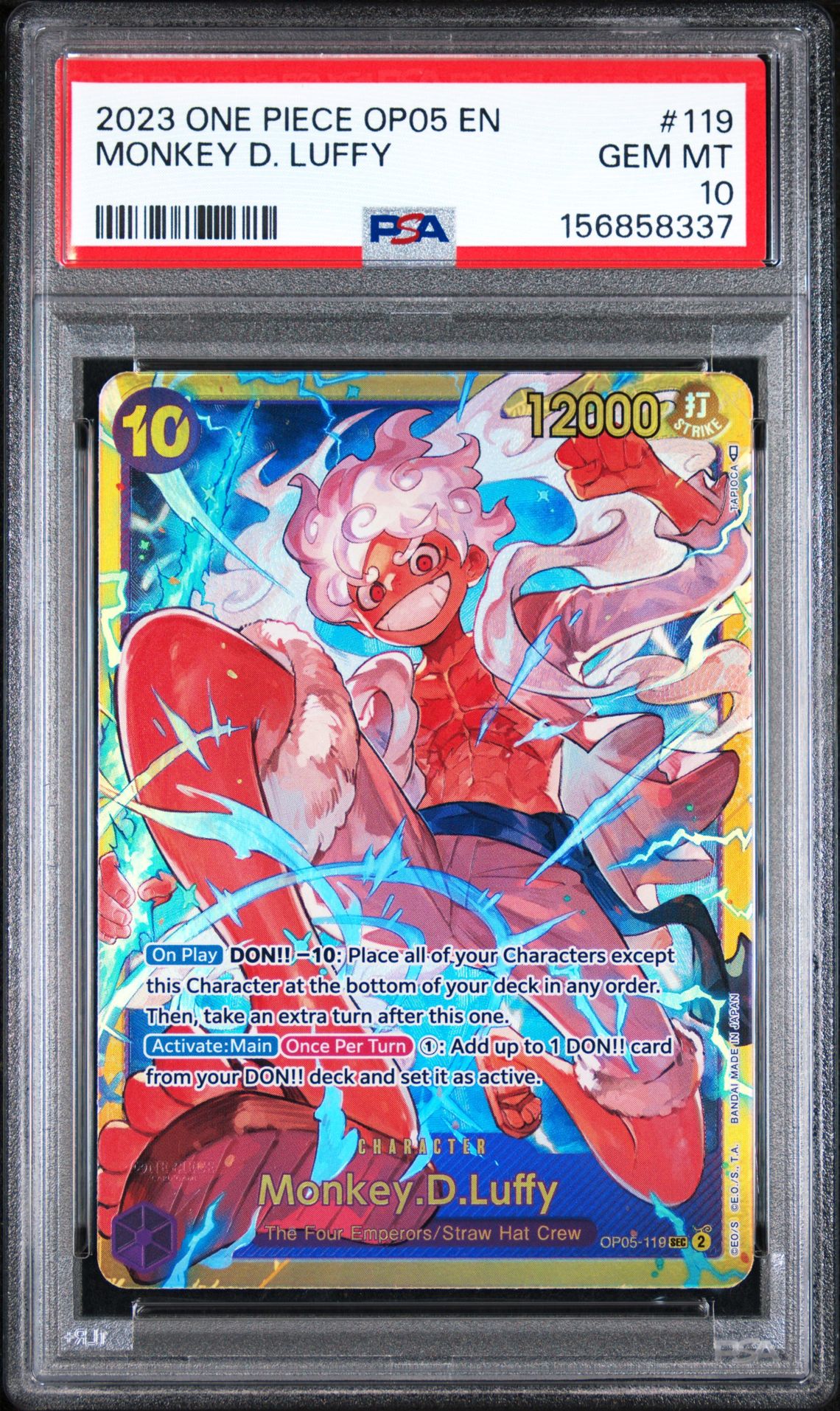 2023 One Piece Op05-Awakening Of The New Era Monkey D. Luffy #119 Gem Mt 10 front