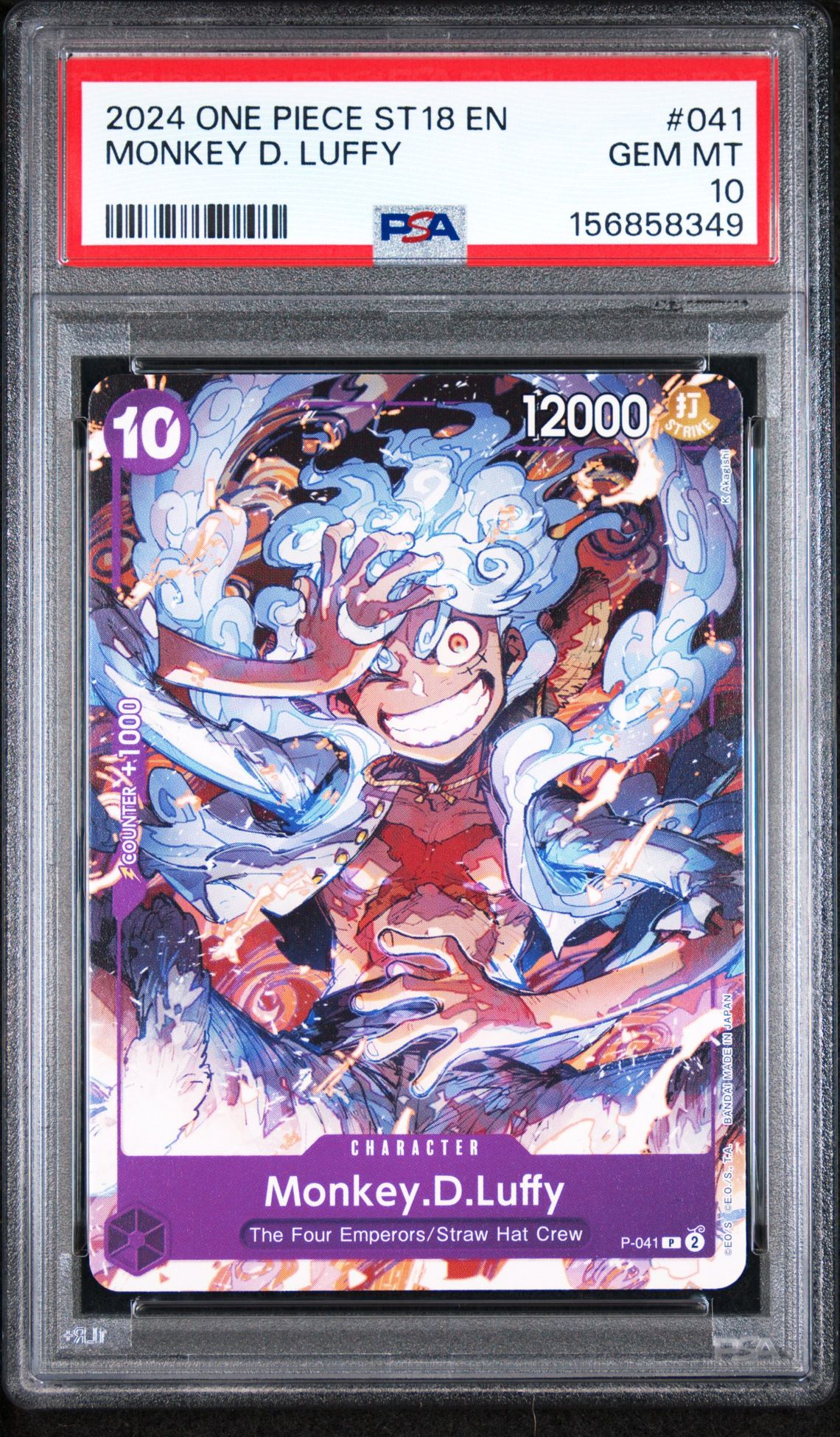2024 One Piece Starter Deck St18-Purple Monkey D. Luffy Monkey D. Luffy #041 Gem Mt 10 front