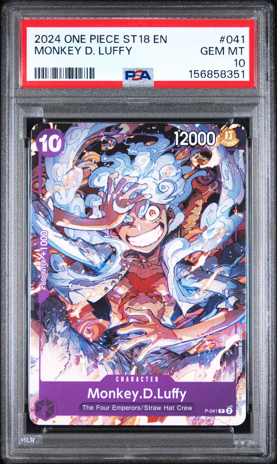2024 One Piece Starter Deck St18-Purple Monkey D. Luffy Monkey D. Luffy #041 Gem Mt 10 front