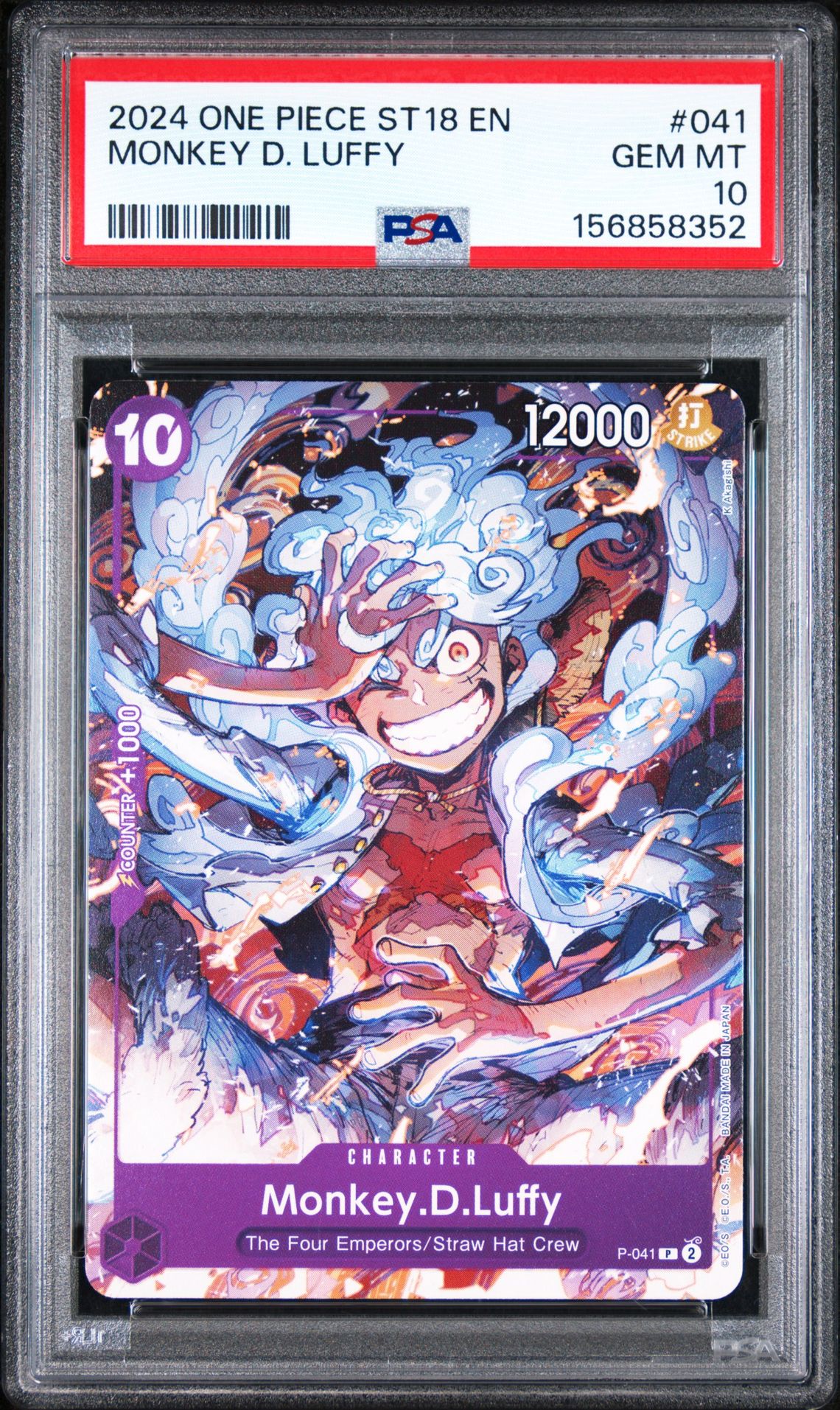 2024 One Piece Starter Deck St18-Purple Monkey D. Luffy Monkey D. Luffy #041 Gem Mt 10 front