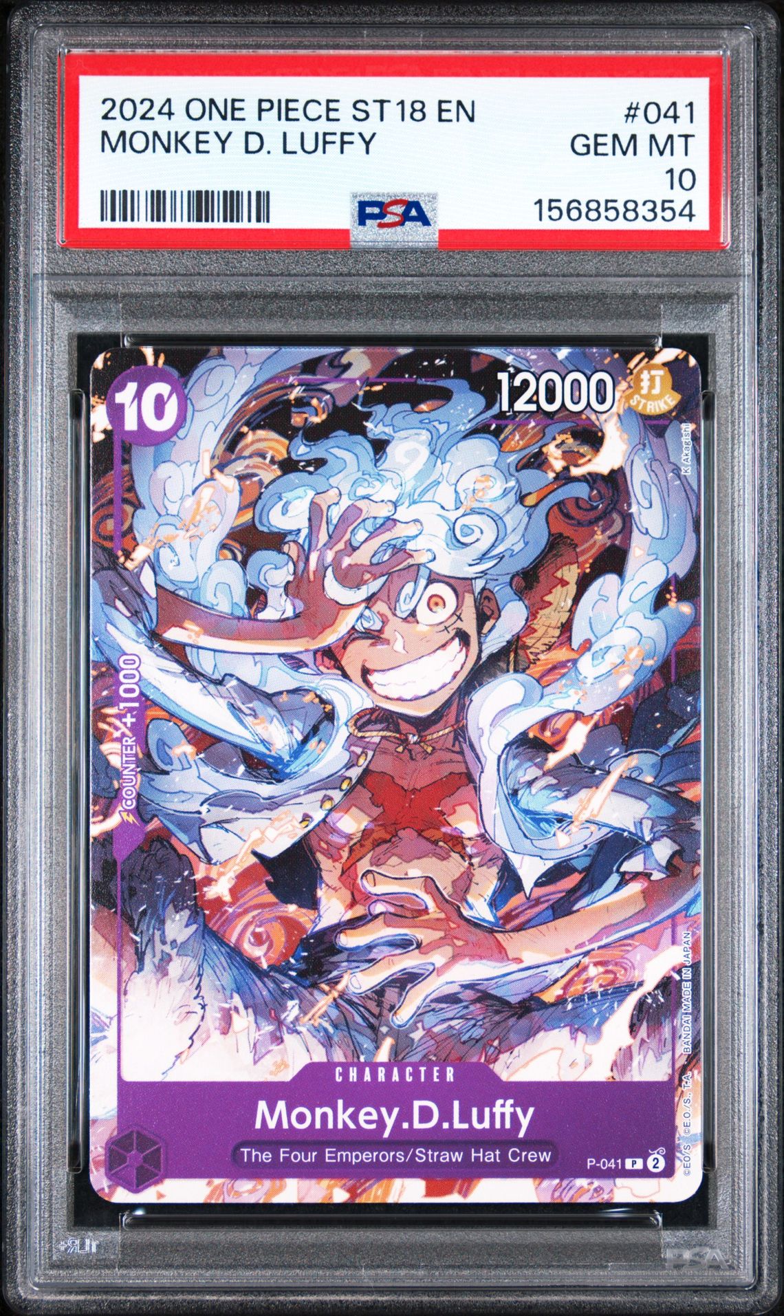 2024 One Piece Starter Deck St18-Purple Monkey D. Luffy Monkey D. Luffy #041 Gem Mt 10 front view - PSA graded GEM MT 10