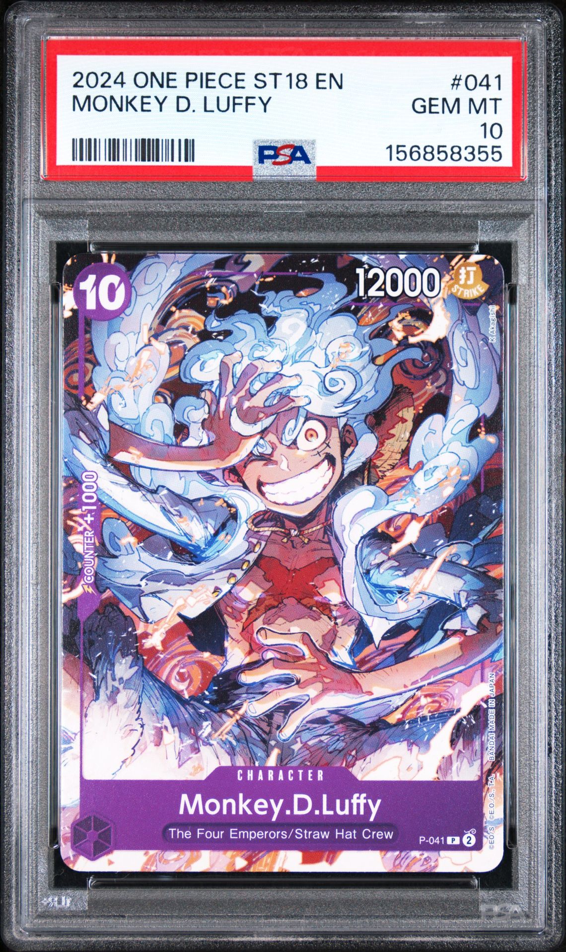 2024 One Piece Starter Deck St18-Purple Monkey D. Luffy Monkey D. Luffy #041 Gem Mt 10 front view - PSA graded GEM MT 10