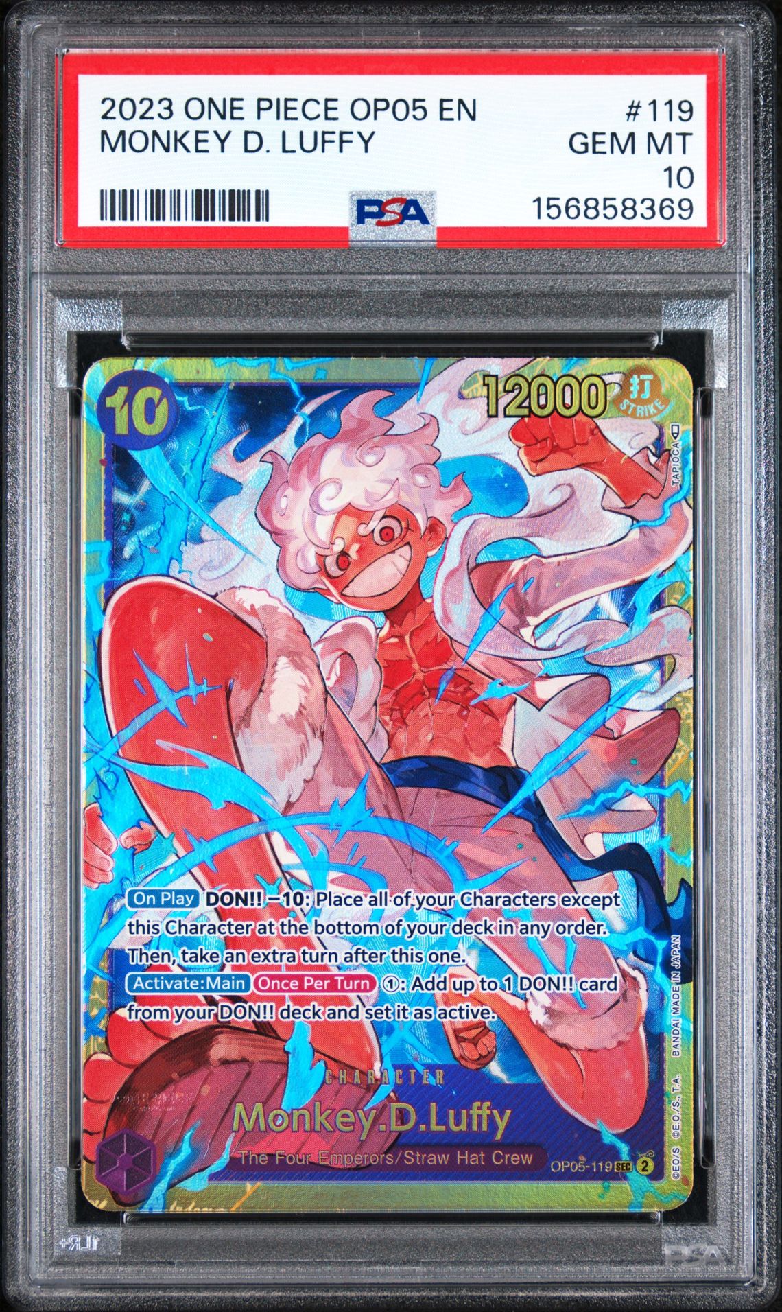 2023 One Piece Op05-Awakening Of The New Era Monkey D. Luffy #119 Gem Mt 10 front