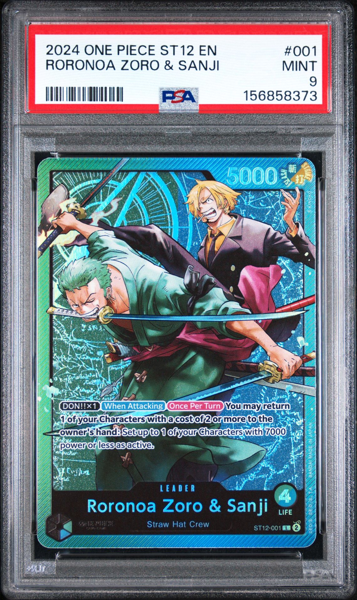 2024 One Piece Starter Deck St12-Zoro & Sanji Roronoa Zoro & Sanji #001 Mint 9 front