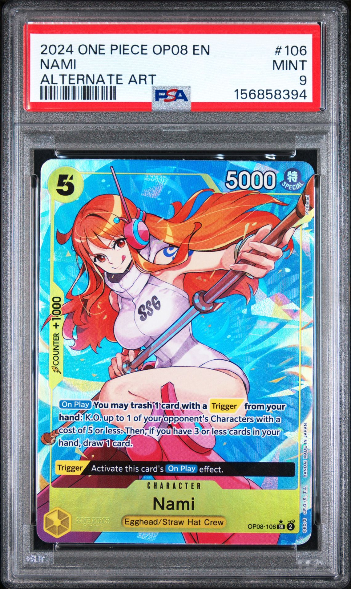 2024 One Piece Op08-Two Legends Nami #106 (Alternate Art) Mint 9 front