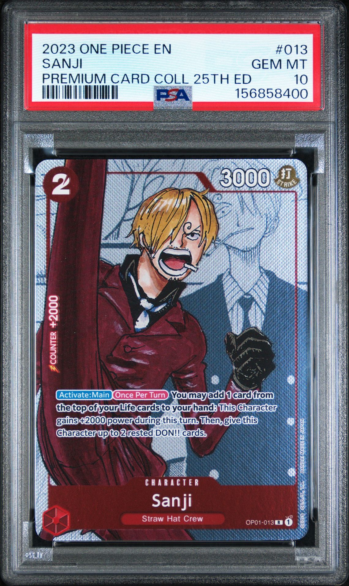2023 One Piece Premium Card Collection 25Th Edition Sanji #013 Gem Mt 10 front