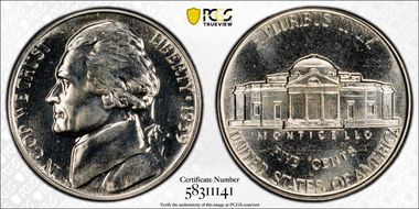 1939 5C Reverse of 1938 PR66
