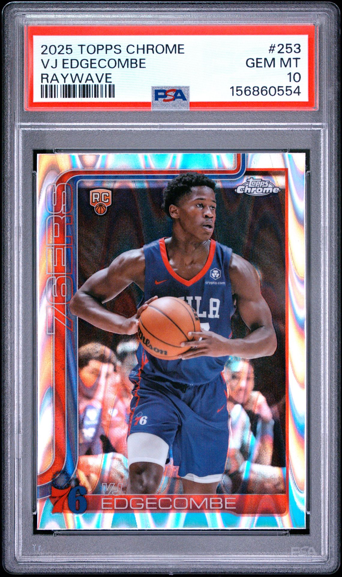 2025 Topps Chrome Vj Edgecombe #253 (Raywave) Gem Mt 10 front