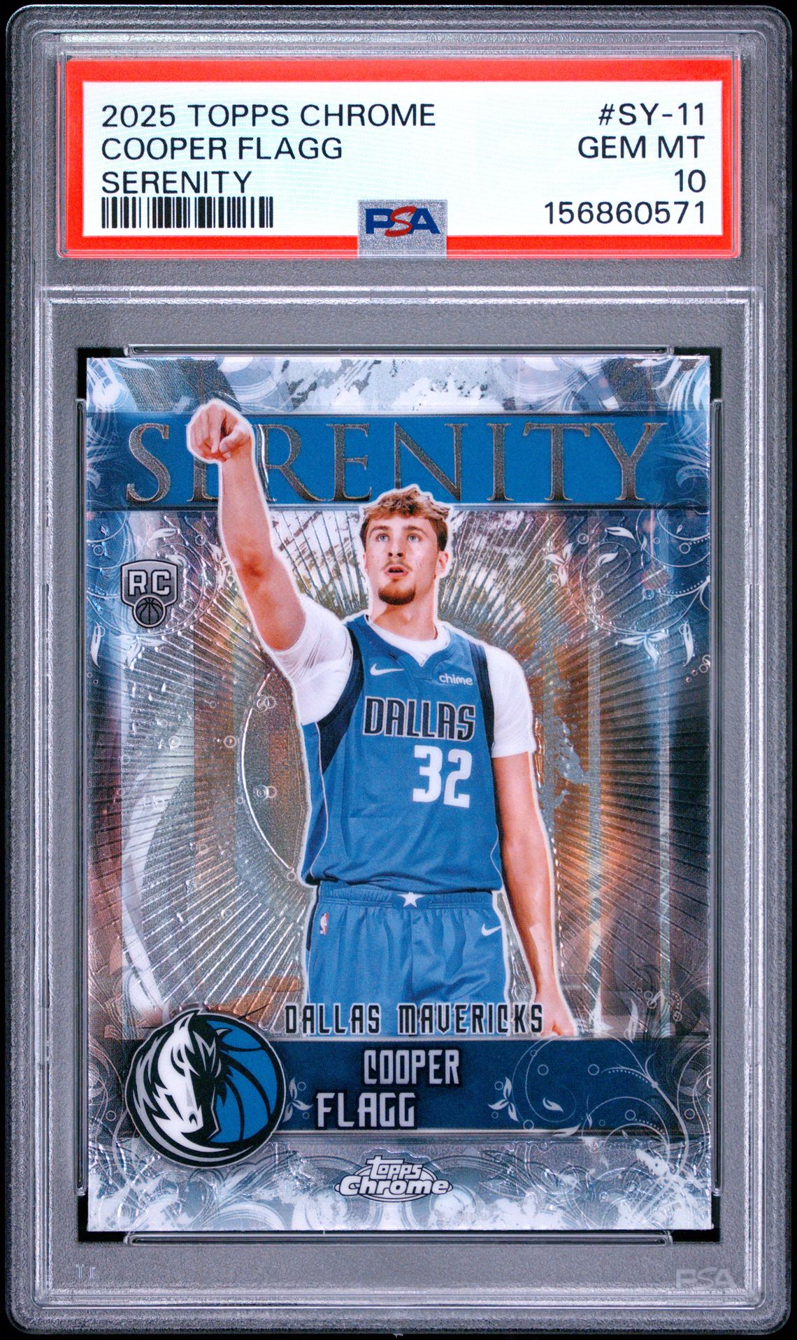 2025 Topps Chrome Serenity Cooper Flagg #Sy-11 Gem Mt 10 front view - PSA graded GEM MT 10