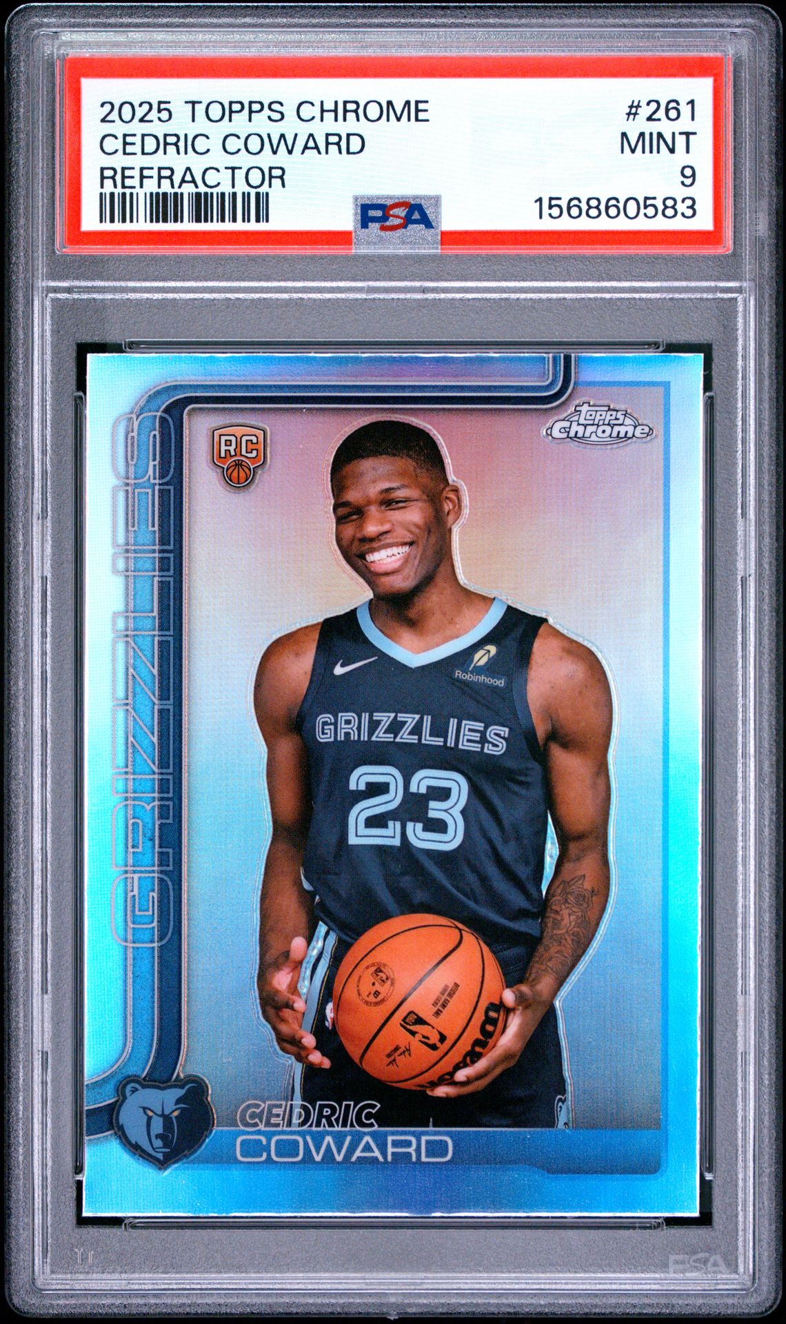 2025 Topps Chrome Cedric Coward #261 (Refractor) Mint 9 front