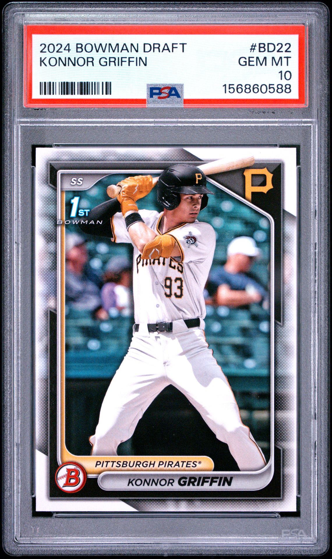 2024 Bowman Draft Konnor Griffin #Bd22 Gem Mt 10 front view - PSA graded GEM MT 10