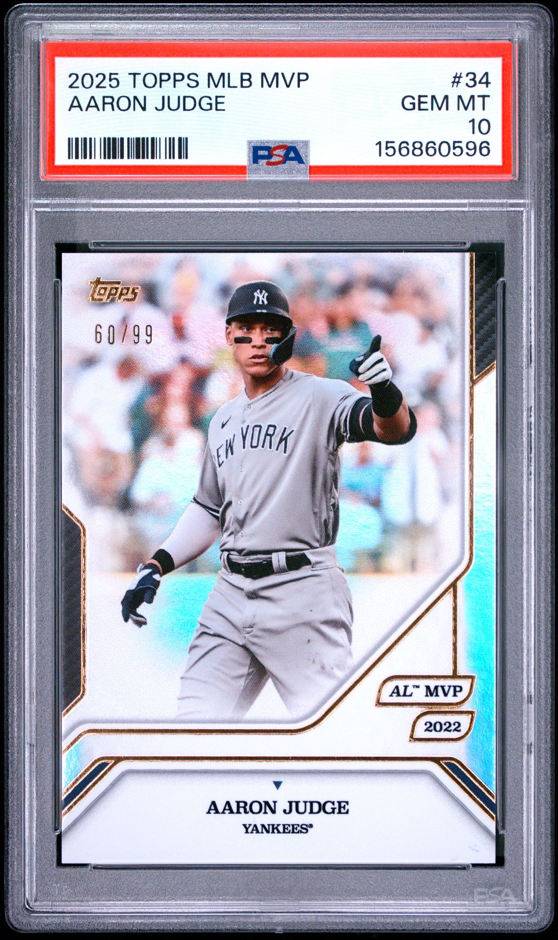 2025 Topps Mlb Mvp Collection Aaron Judge #34 Gem Mt 10 front
