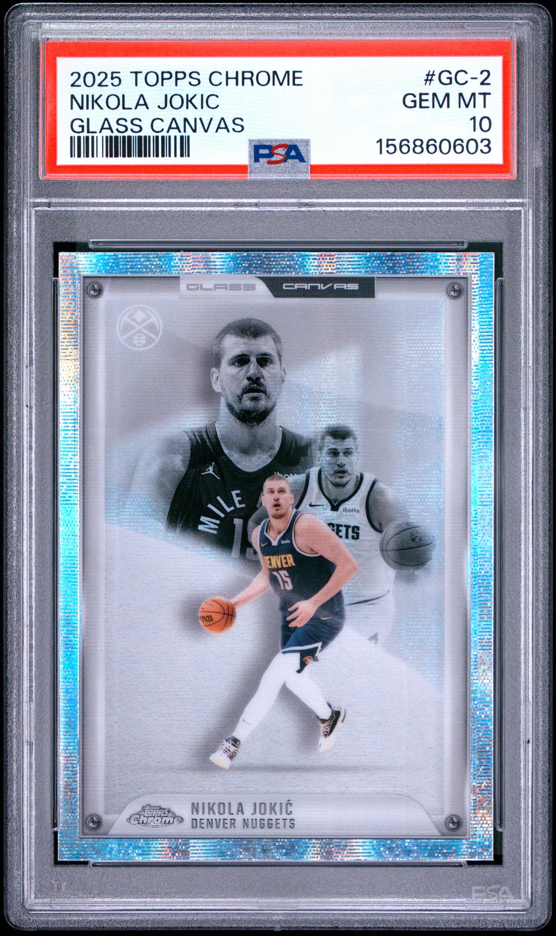 2025 Topps Chrome Glass Canvas Nikola Jokic #Gc-2 Gem Mt 10 front