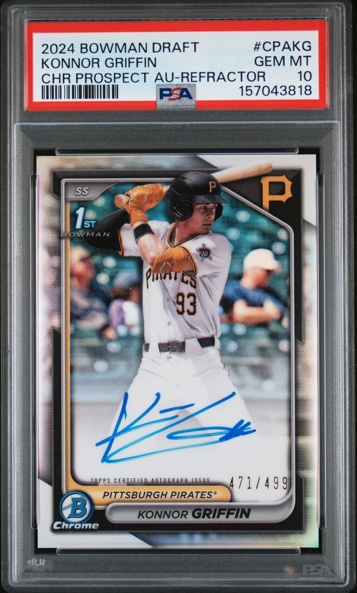2024 Bowman BOWMAN DRAFT CHROME PROSPECT AUTOGRAPHS CHR PROSPECT AU-REFRACTOR #CPAKG Konnor Griffin front