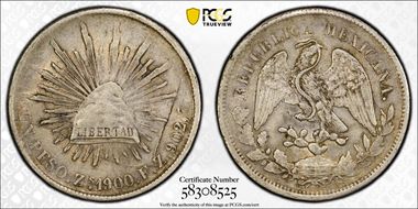 1900-Zs FZ Peso KM-409.3 AU53