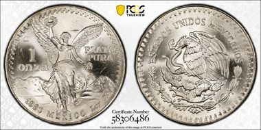 1983-Mo Onza Libertad Ag MS64