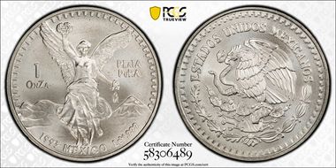 1993-Mo Onza Libertad Ag MS68