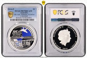 2014-P $1 100 Ann. Millitary Aviation Colorized PR70DCAM