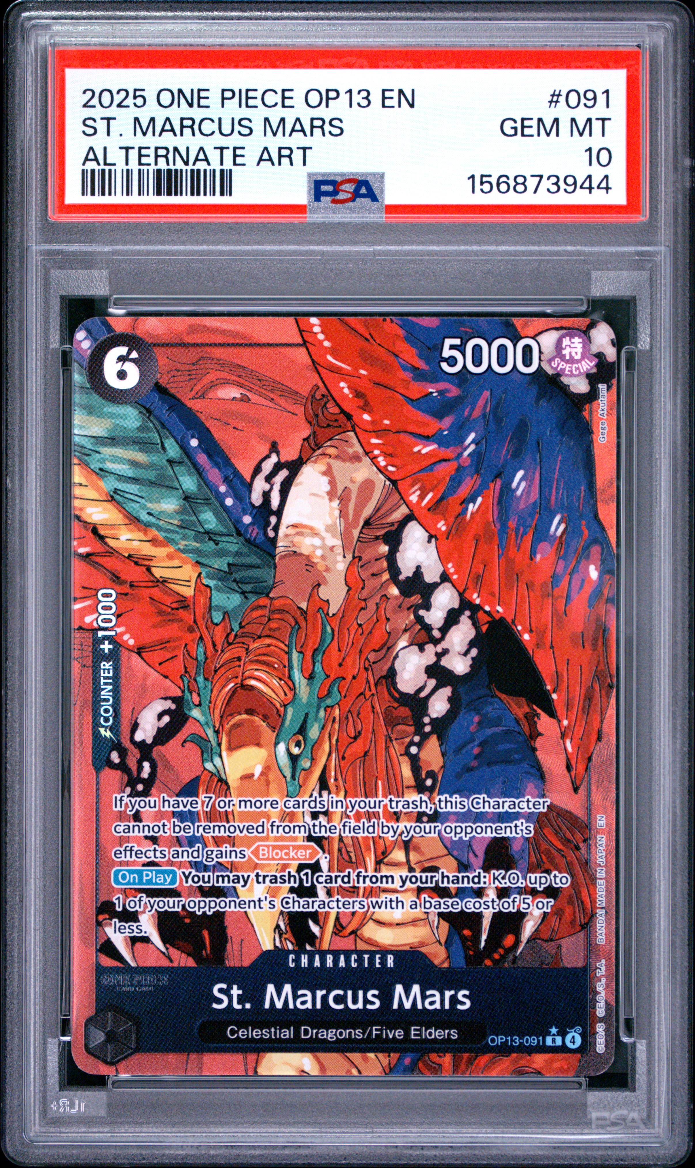 2025 #091 St. Marcus Mars PSA 10 One Piece OP13-Carrying on His Will
