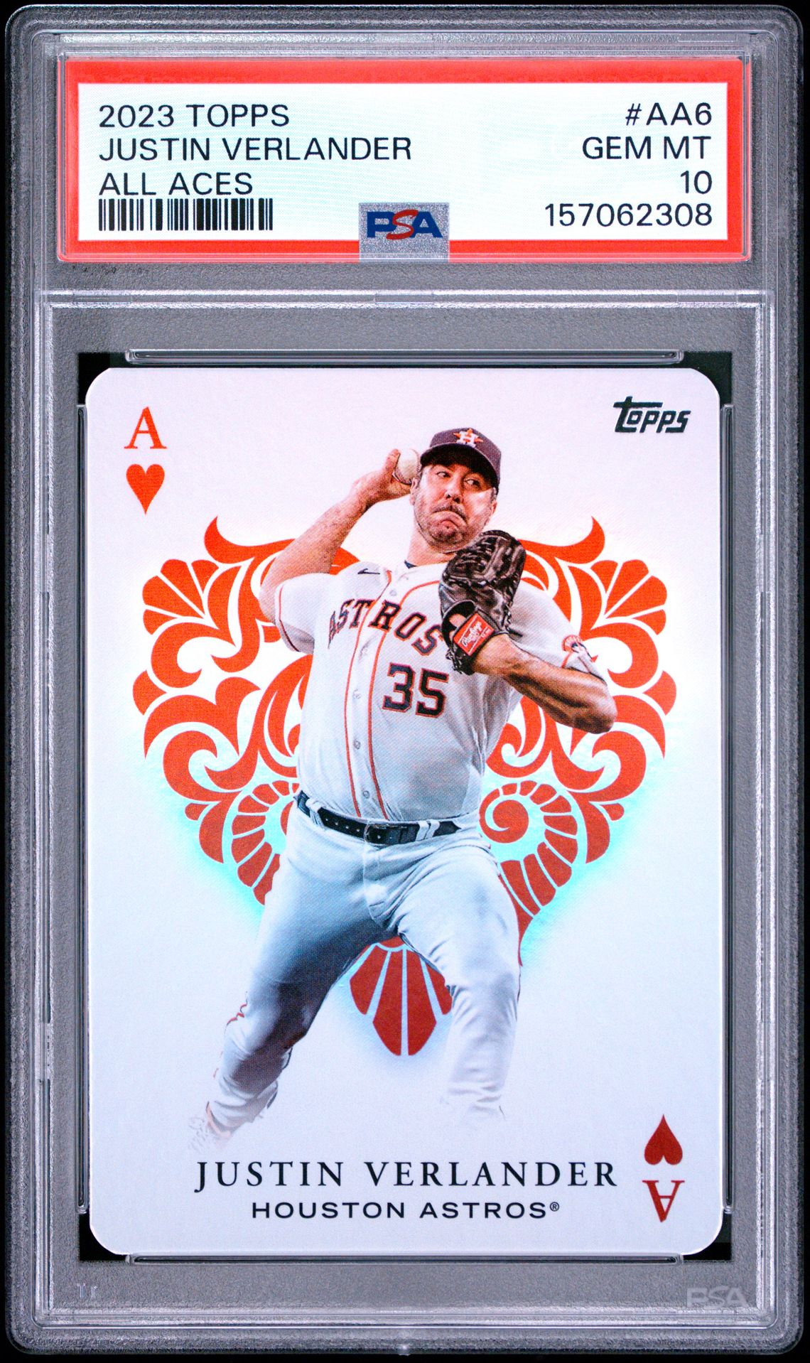 2023 Topps All Aces Justin Verlander #Aa6 (All Aces) Gem Mt 10 front view - PSA graded GEM MT 10