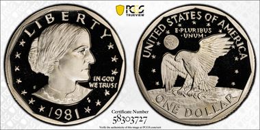 1981-S SBA$1 Type 1 PR70DCAM