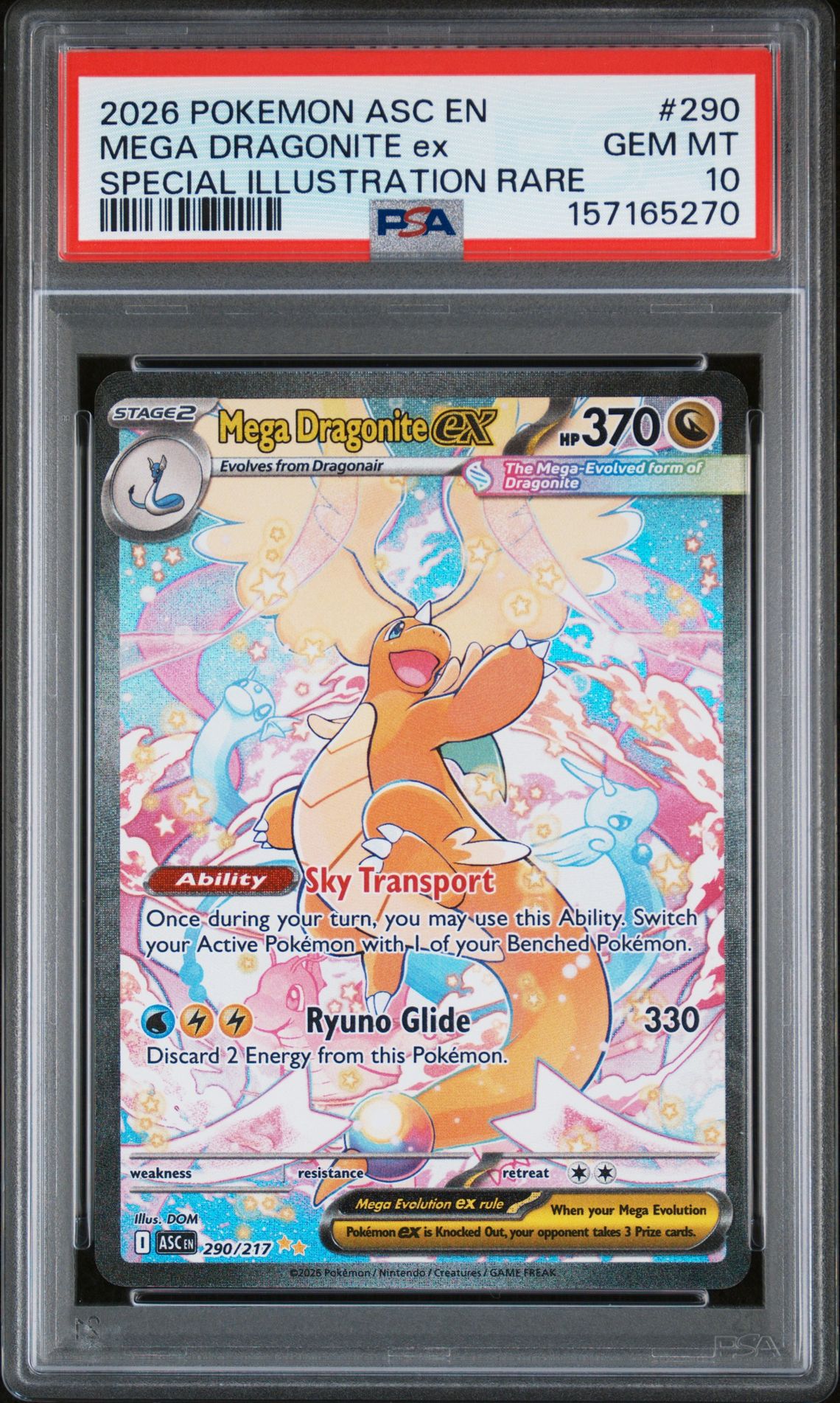 2026 Pokemon POKEMON ASC EN-ASCENDED HEROES SPECIAL ILLUSTRATION RARE #290 Mega Dragonite Ex front