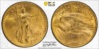 1911-S $20 MS63