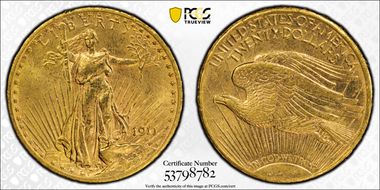 1911-S $20 MS62