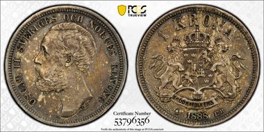1888 EB Krona KM-747 Ag AU58
