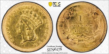 1856 G$1 Slanted 5 N1