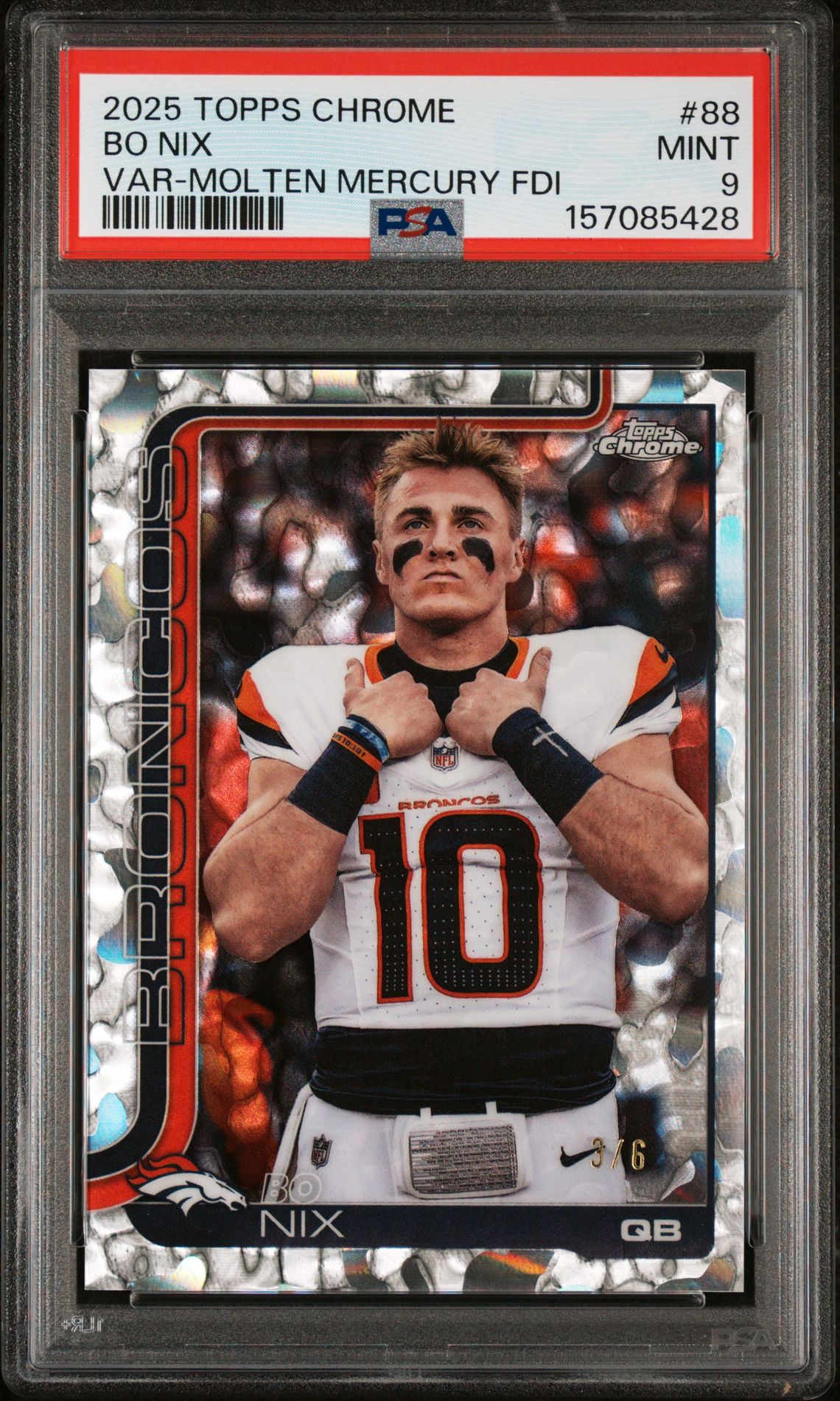 2025 Topps Chrome TOPPS CHROME VARIATION-MOLTEN MERCURY #88 Bo Nix front