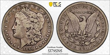 1890-CC $1 Tailbar F12
