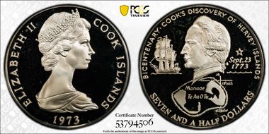 1973 $7.50 Cook's Discovery PR68DCAM