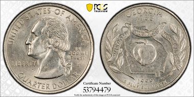 1999-D 25C Georgia AU58