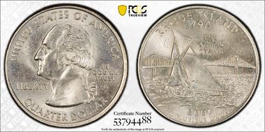 2001-D 25C Rhode Island MS63