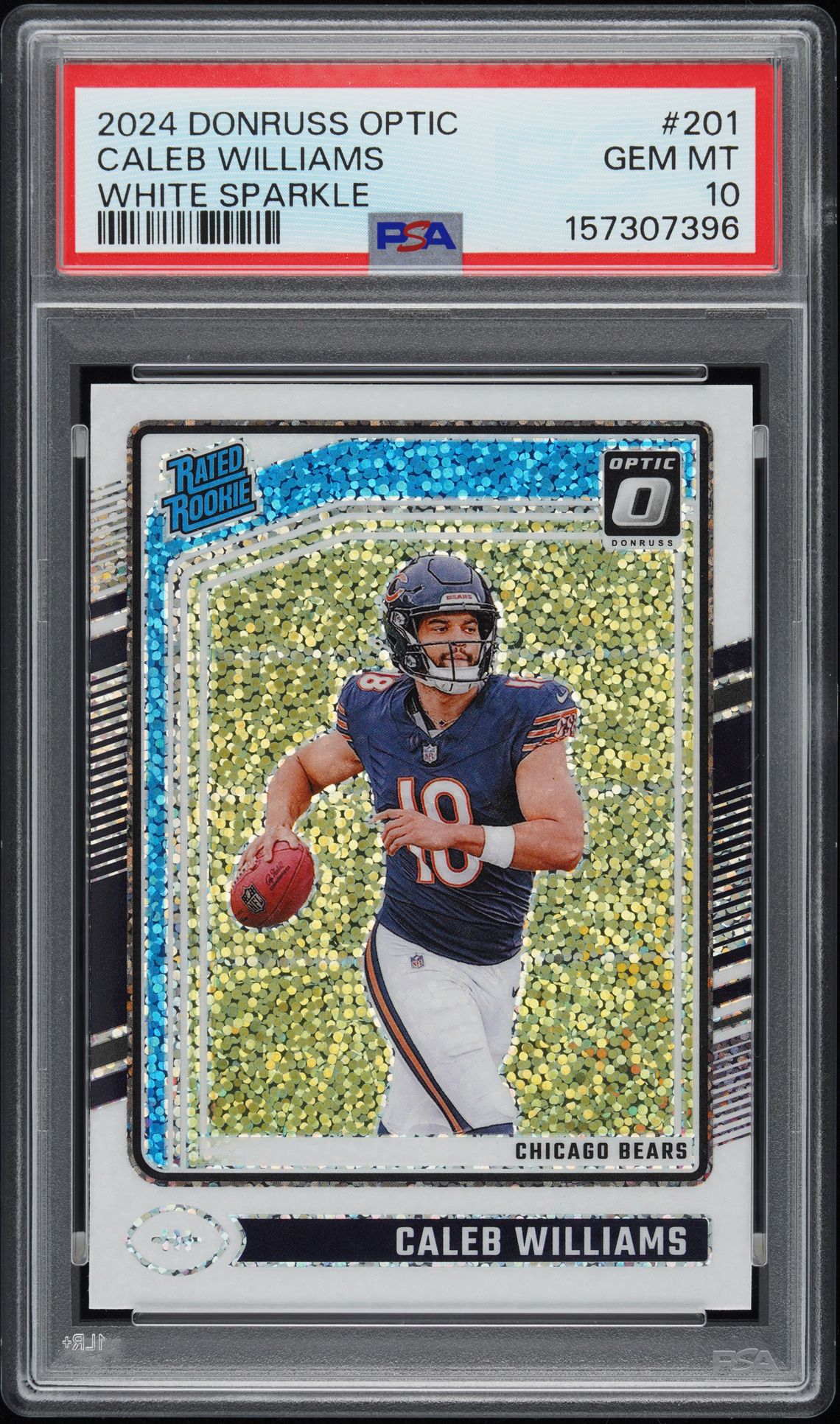 2024 Panini PANINI DONRUSS OPTIC BLUE HYPER #201 Caleb Williams front