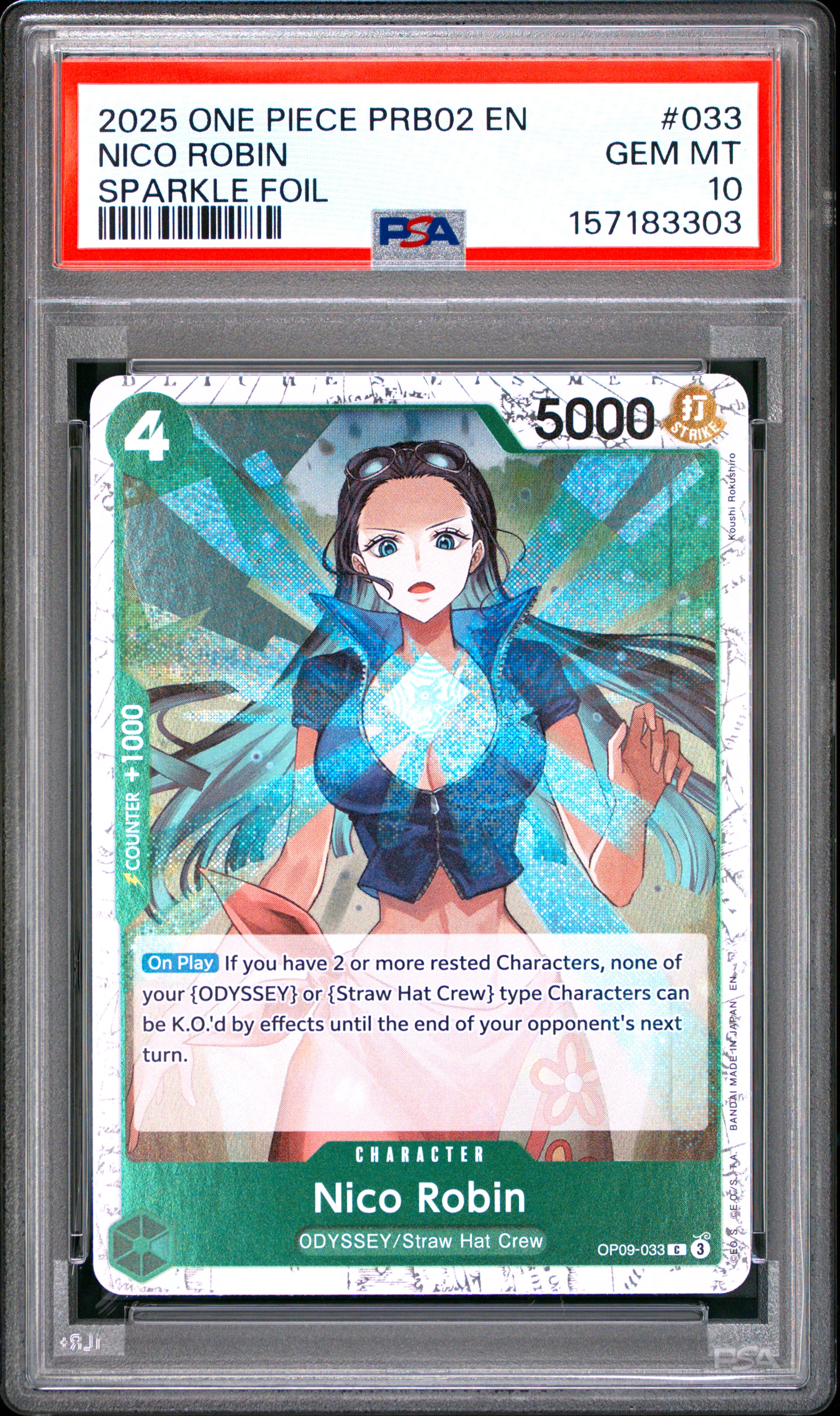 2025 #033 Nico Robin PSA 10 One Piece PRB02-Premium Booster -One Piece Card the Best- Vol.2