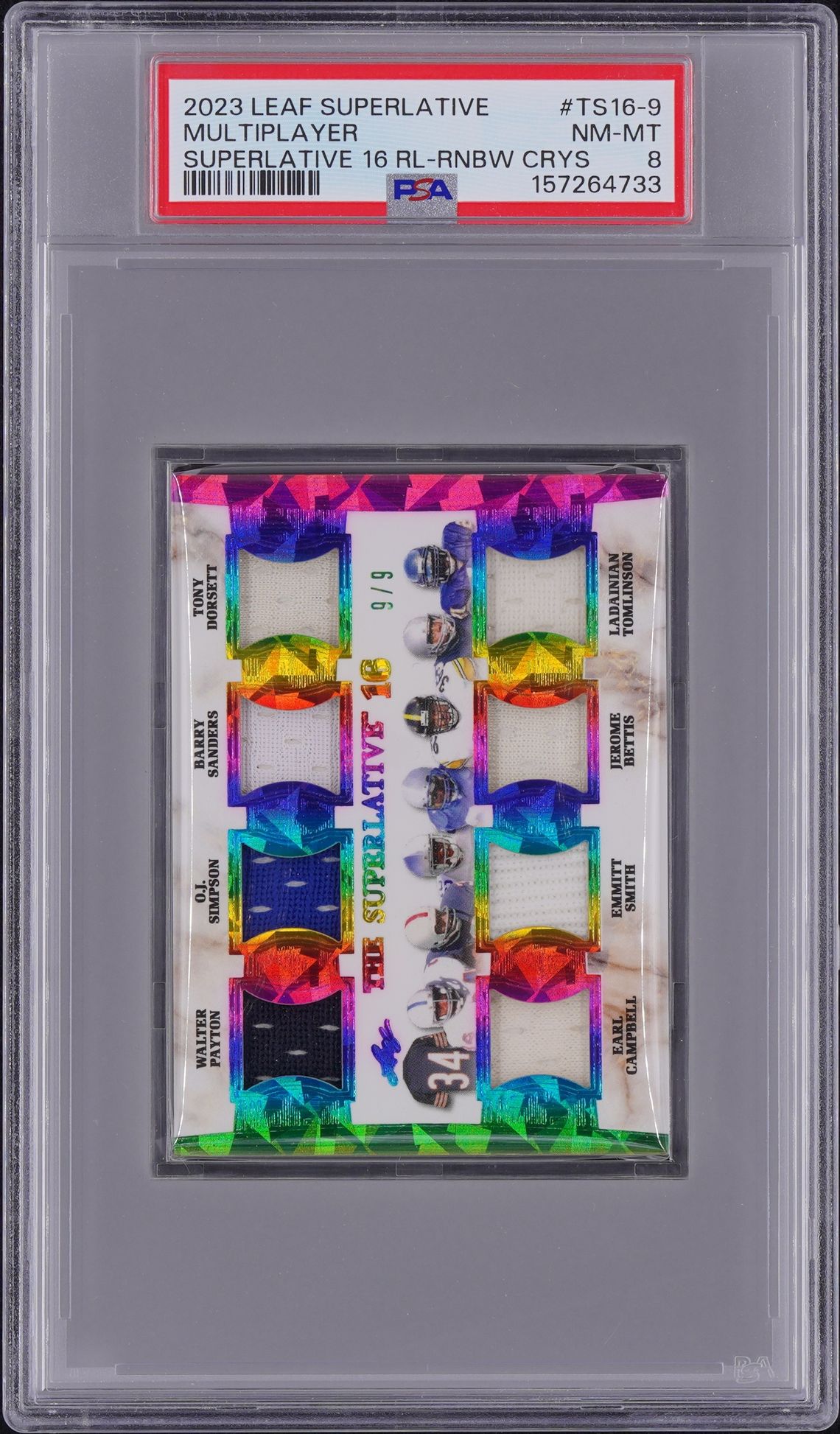 2023 Leaf Superlative The Superlative 16 Relics Multiplayer #Ts16-9 (Superlative 16 Rl-Rnbw Crys) Nm-Mt 8 front