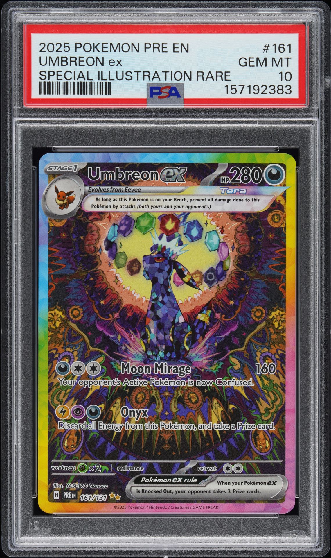 2025 Pokemon POKEMON PRE EN-PRISMATIC EVOLUTIONS SPECIAL ILLUSTRATION RARE #161 Umbreon Ex front