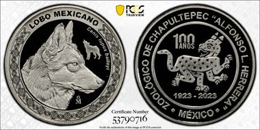 2023-Mo Medal Chapultepec Zoo Ag Lobo Mexicano SP69