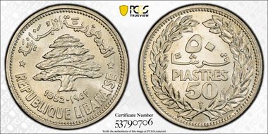 1952 50 Pia KM-17 Ag MS66