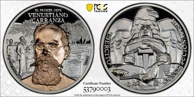 2024 Medal Venustiano Carranza Ag Selective Gilt PR70DCAM