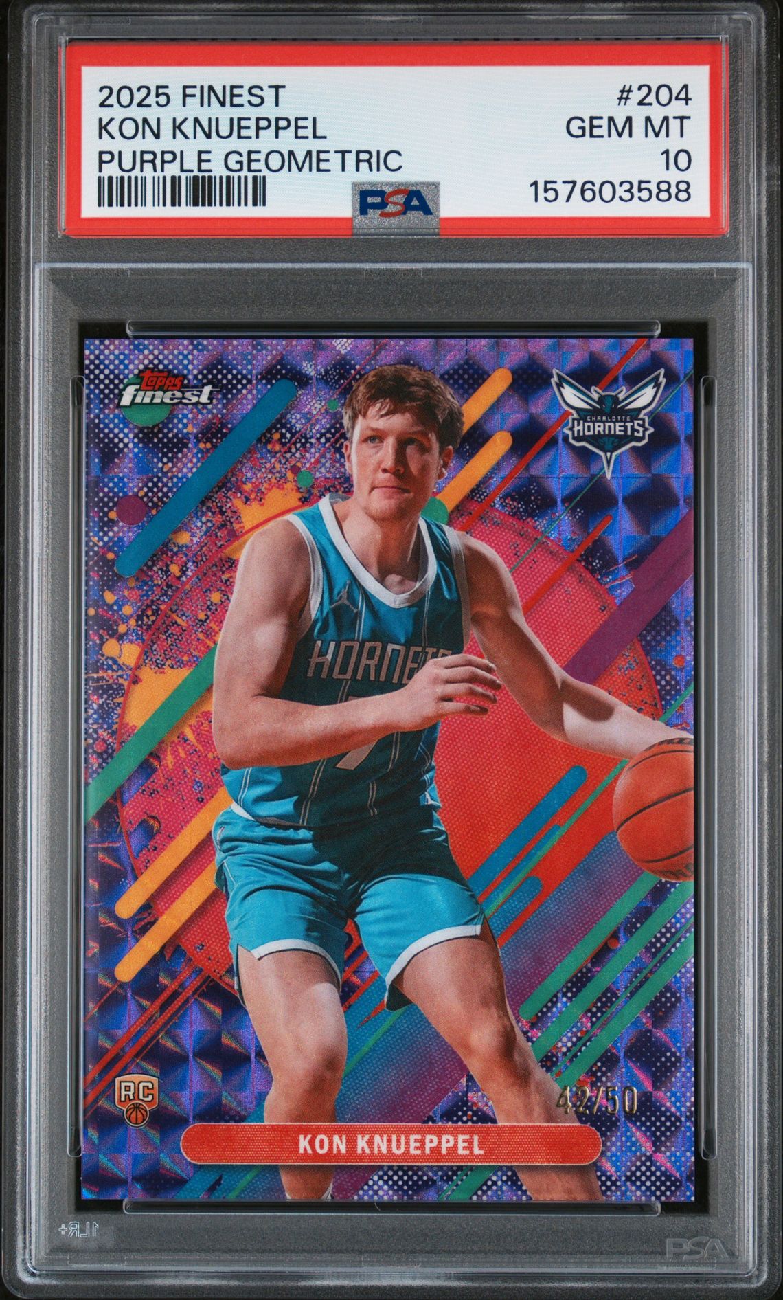 2025 Topps TOPPS FINEST PURPLE GEOMETRIC #204 Kon Knueppel front