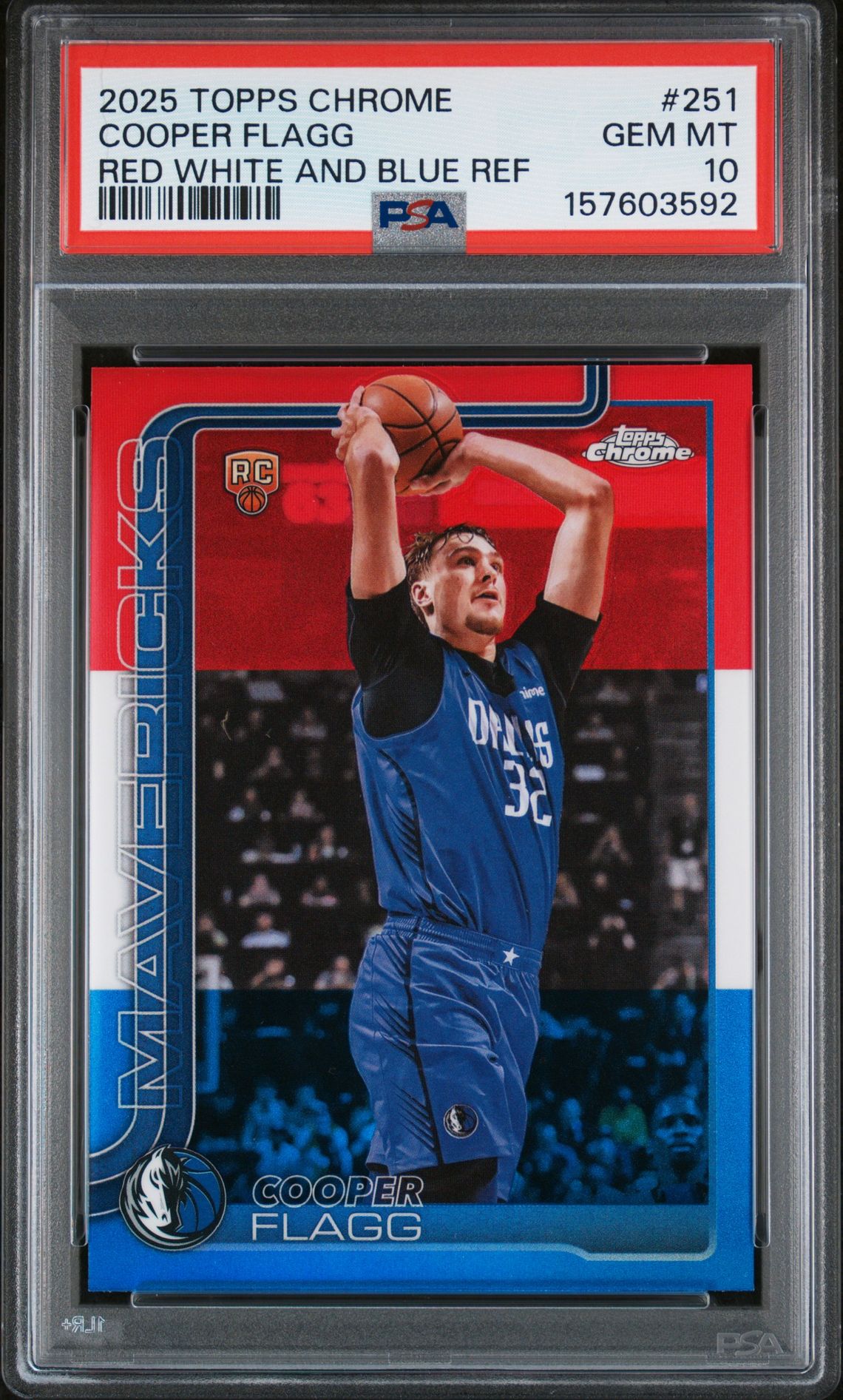 2025 Topps TOPPS CHROME RED WHITE AND BLUE REF #251 Cooper Flagg front