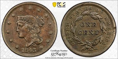 1843 1C Petite Head, Small Letters N93BN