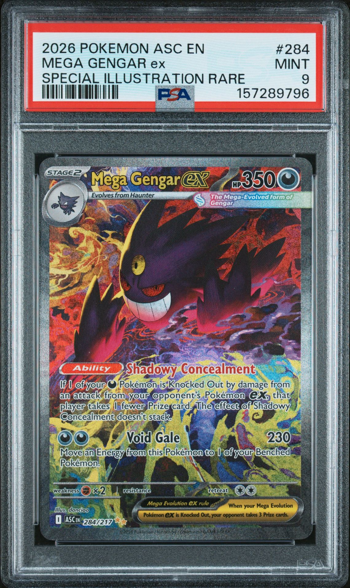 2026 Pokemon Asc En-Ascended Heroes Mega Gengar Ex #284 (Special Illustration Rare) Mint 9 front