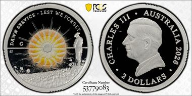 2026-C $2 Dawn Service Ag Colorized PR70DCAM